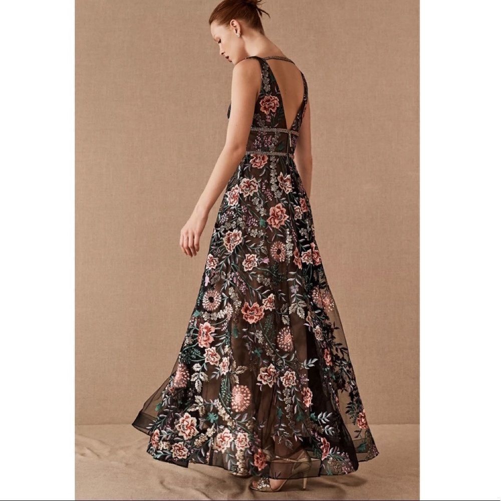 BHLDN Black Floral Embroidered Maxi Dress - Picture 2 of 7